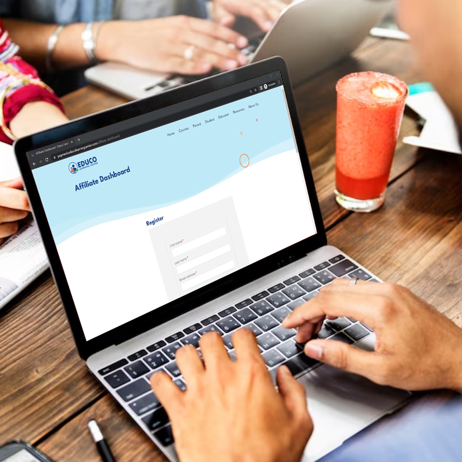A Laptop Displaying Educo Learning Center's Affiliate Dashboard